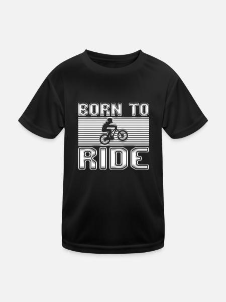 Mountainbike fahren - Kinder Funktions-T-Shirt - Schwarz - Vorne