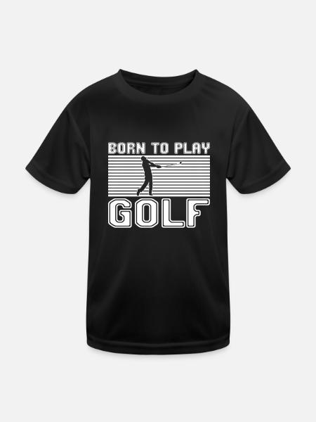 Golf - Kinder Funktions-T-Shirt - Schwarz - Vorne