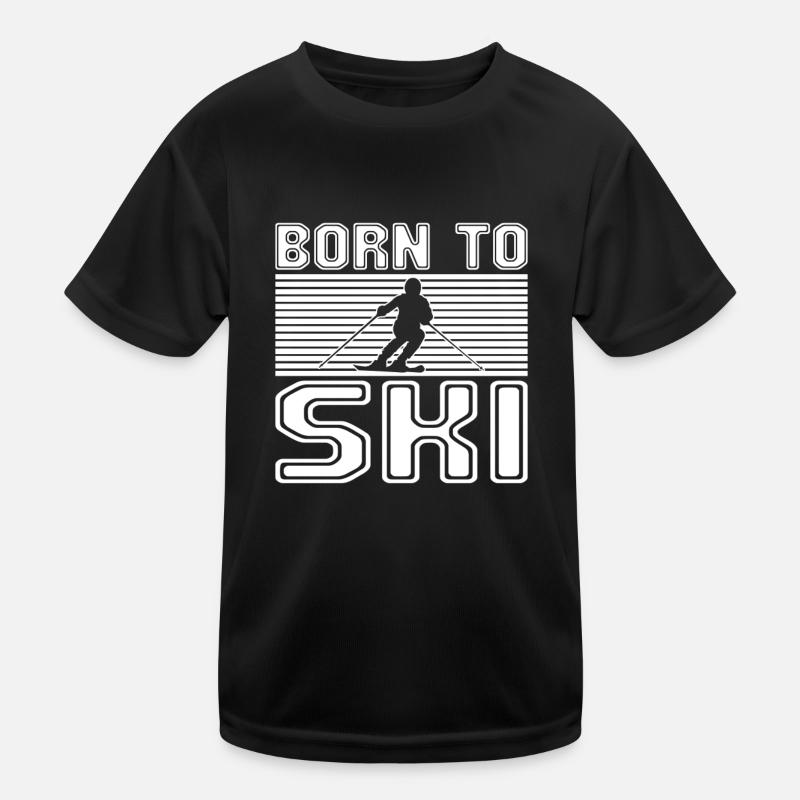 Ski - Kinder Funktions-T-Shirt - Schwarz