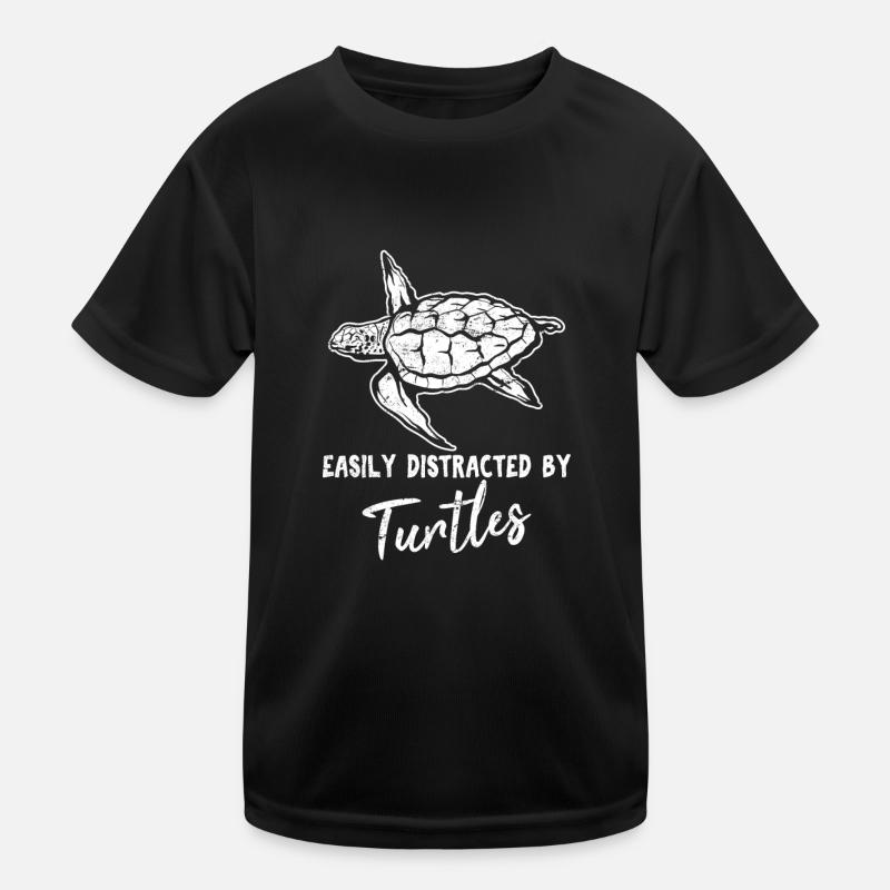 Easily Distracted By Turtles Funny Sea Turtle Love Kids Functional T-Shirt