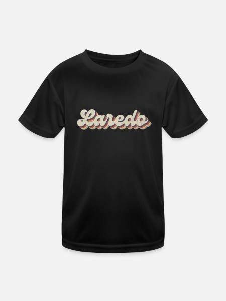 Nostalgic 70s USA City - Vintage Laredo - Kids Functional T-Shirt - black - Front