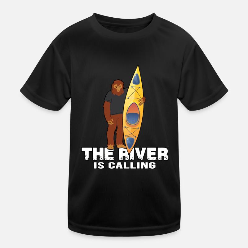 kayak ice canoe ice paddle canoe "river is calling" Kids Functional T-Shirt