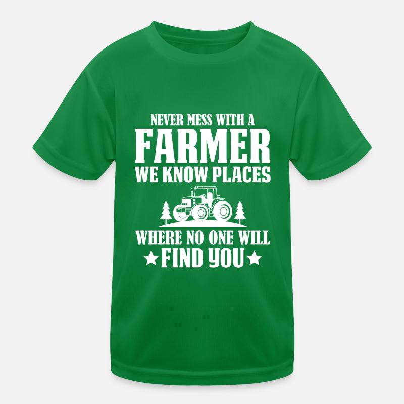 Never mess with a farmer Kids Functional T-Shirt