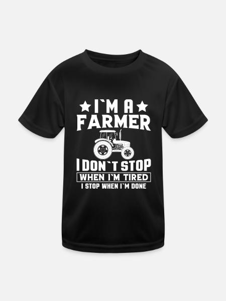 Farmer Farmer Bulldog Tracteur - Agriculture - T-shirt sport Enfant - noir - Devant