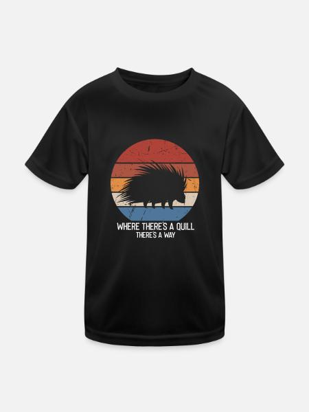 Stachelschweine Designs für Tierliebhaber Nagetier - Kinder Funktions-T-Shirt - Schwarz - Vorne