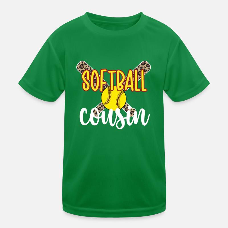 Softball Cousin Proud Softball Player Cousin Kids Functional T-Shirt