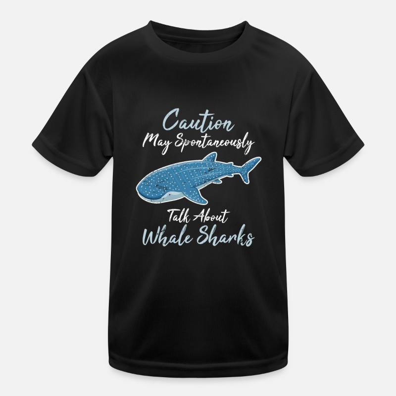 Caution May Spontaneously Talk About Whale Sharks Kinder Funktions-T-Shirt