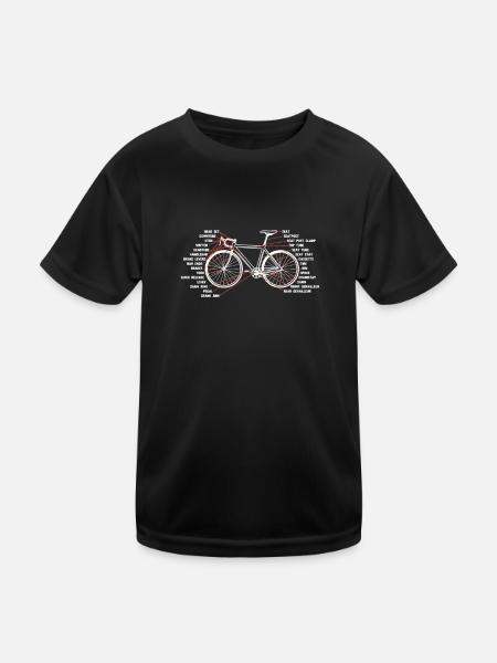 Vélo Biker Cyclisme Anatomie Vélo de route Pièces Vélo - T-shirt sport Enfant - noir - Devant