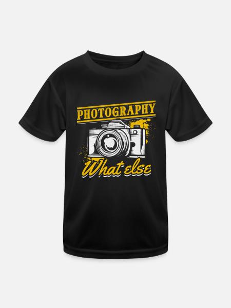 Fotografie Fotografie Was sonst Kamerafotograf - Kinder Funktions-T-Shirt - Schwarz - Vorne