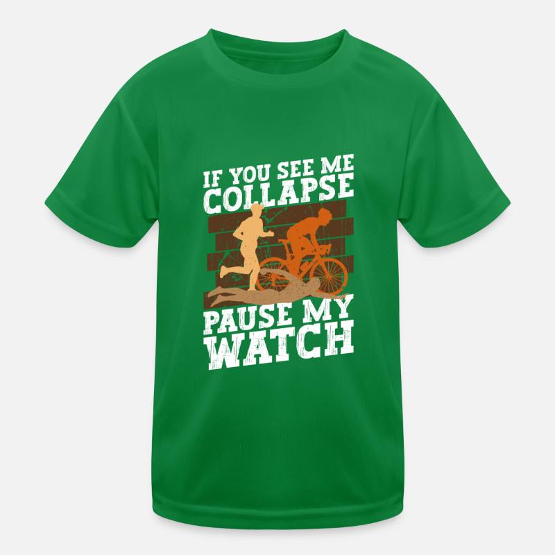 Triathlon Training Lustiges Triathlet Geschenk Kinder Funktions-T-Shirt