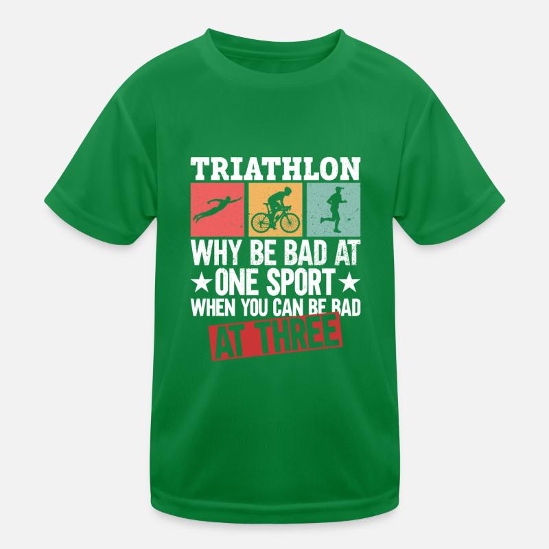 Triathlon Training Lustiges Triathlet Geschenk Kinder Funktions-T-Shirt