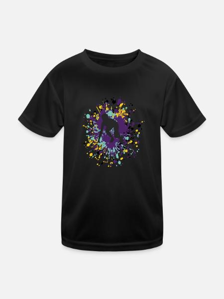 Athletics Ready To Run Color Splash - Kinder Funktions-T-Shirt - Schwarz - Vorne