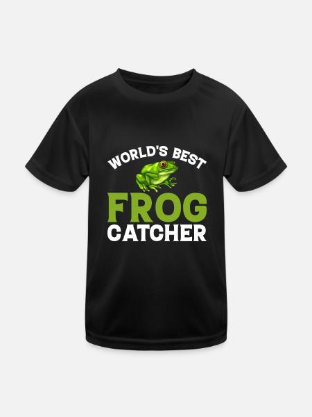 Weltbester Froschfänger - Frosch - Kinder Funktions-T-Shirt - Schwarz - Vorne