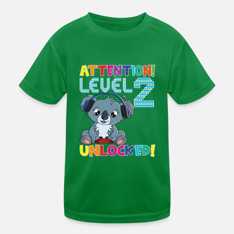 Attention Level 2 Unlocked Geburtstag Kinder Funktions-T-Shirt