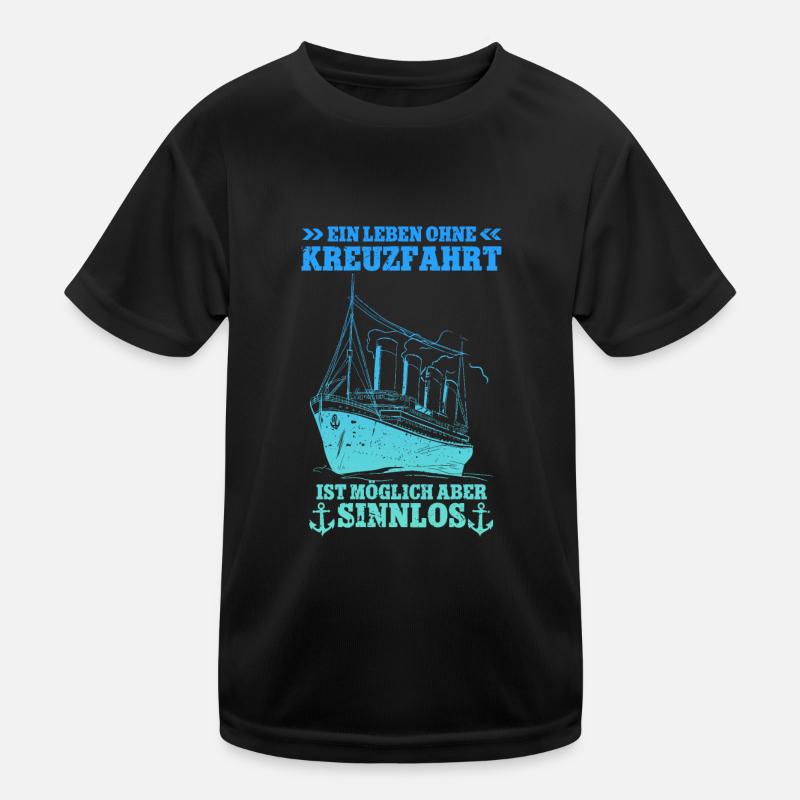 Kreuzfahrt - Kinder Funktions-T-Shirt - Schwarz