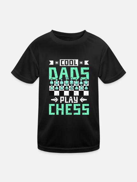 les papas sympas jouent aux échecs - T-shirt sport Enfant - noir - Devant