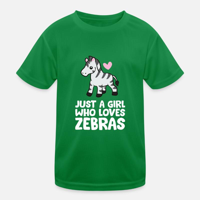 Nur ein Mädchen, das Zebras liebt Kinder Funktions-T-Shirt