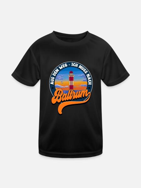 Baltrum - Kinder Funktions-T-Shirt - Schwarz