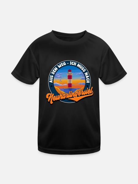 Neuharlingersiel - Kinder Funktions-T-Shirt - Schwarz
