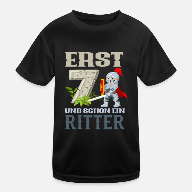 Ritter 7. Geburtstag Jungs Geschenk Kinder Funktions-T-Shirt