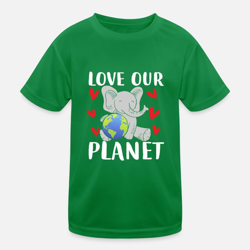 Aimez notre planète Elephant Earth T-shirt sport Enfant