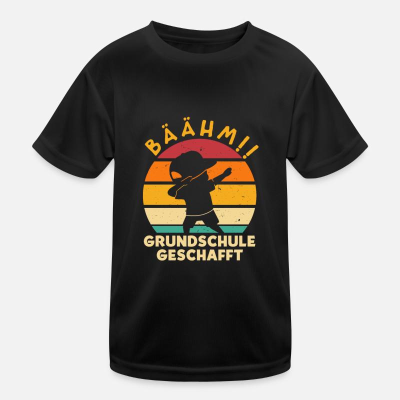 Bäähm Grundschule geschafft - Kinder Funktions-T-Shirt - Schwarz
