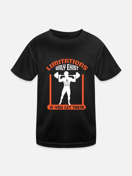 Bodybuilding Weight Training Fitness Muscle Building - Kids Functional T-Shirt - black - Front