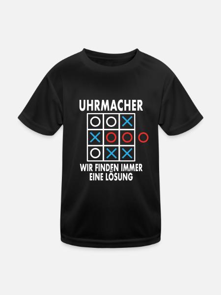 Uhrmacher Finde Immer Eine Lösung Uhren Shop Beruf - Kinder Funktions-T-Shirt - Schwarz - Vorne