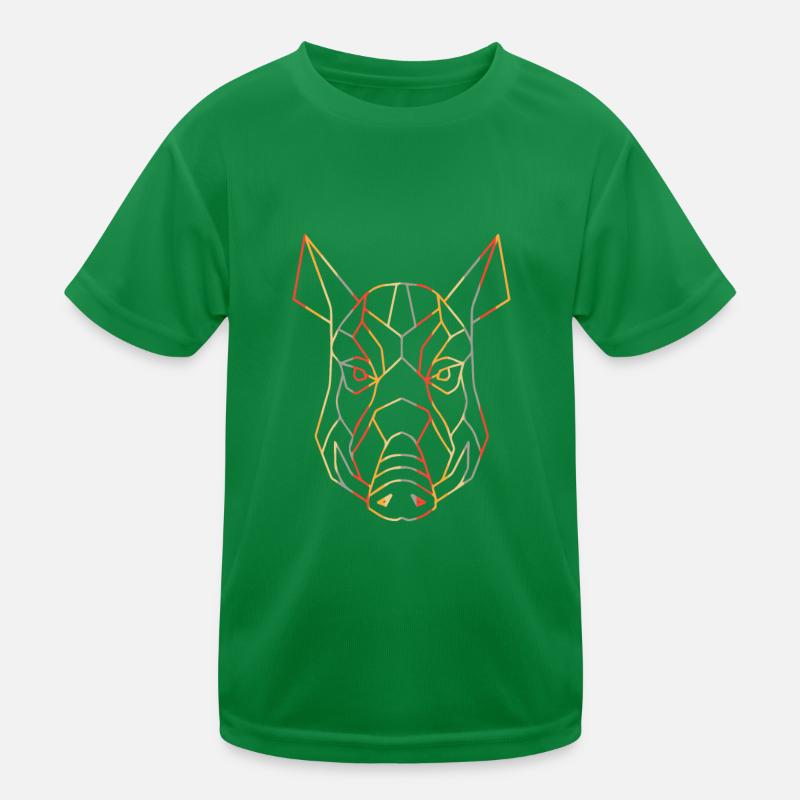 Vintage Wildschwein Polygon Kunst Form Wildschwein Kinder Funktions-T-Shirt