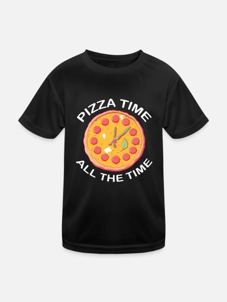 Pizza Faire italien Fast Food Pizza Time Tous les - T-shirt sport Enfant - noir - Devant