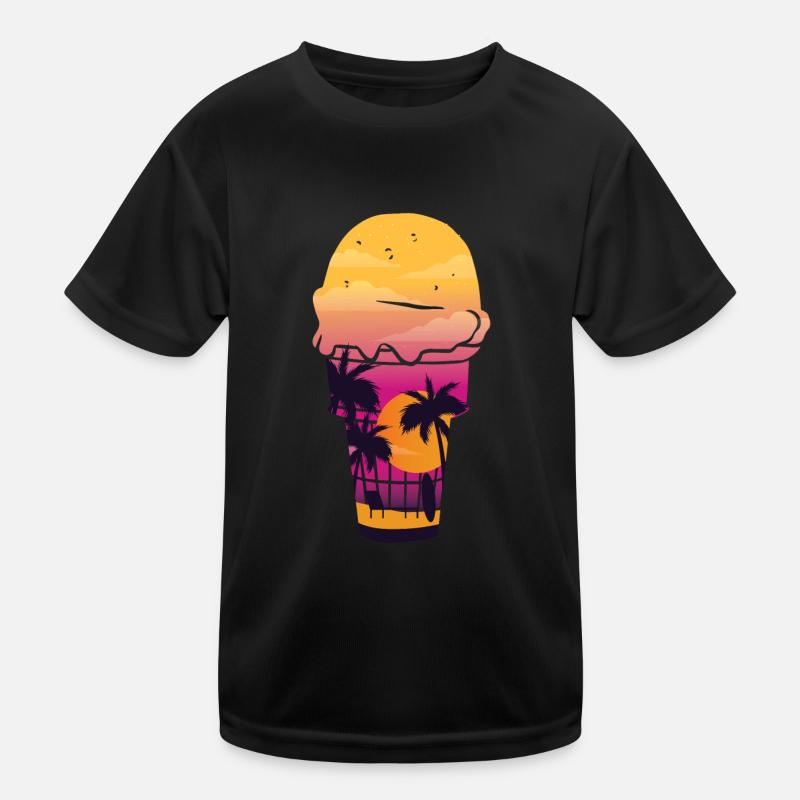 Ice Cream Sunset Beach Cone Sundae Kinder Funktions-T-Shirt