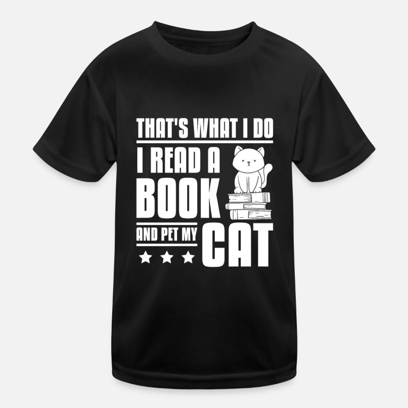 Lire un livre caresser un chat T-shirt sport Enfant