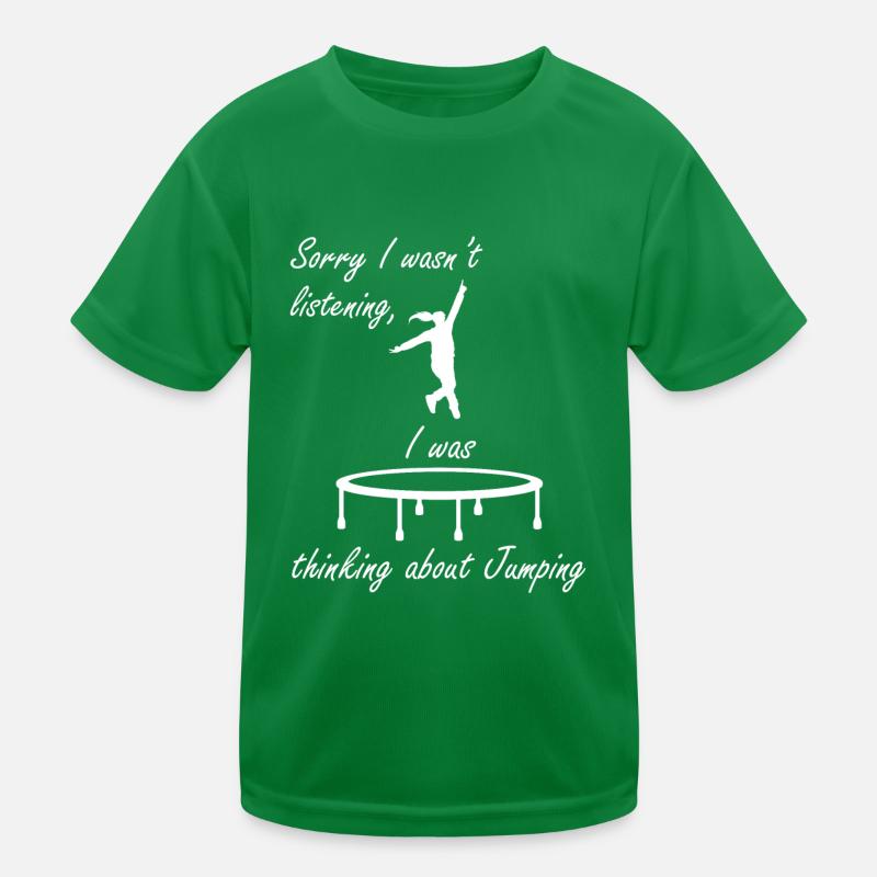 Denken Sie über Springen und Trampolin nach Kinder Funktions-T-Shirt