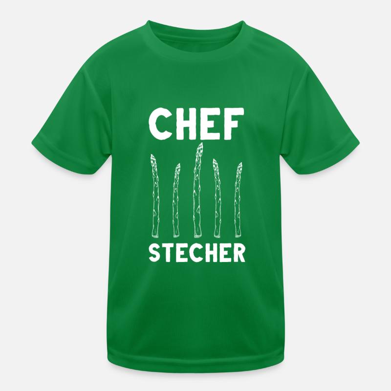 Chefstecher Spargelstecher Spargelernte Bauer Kinder Funktions-T-Shirt