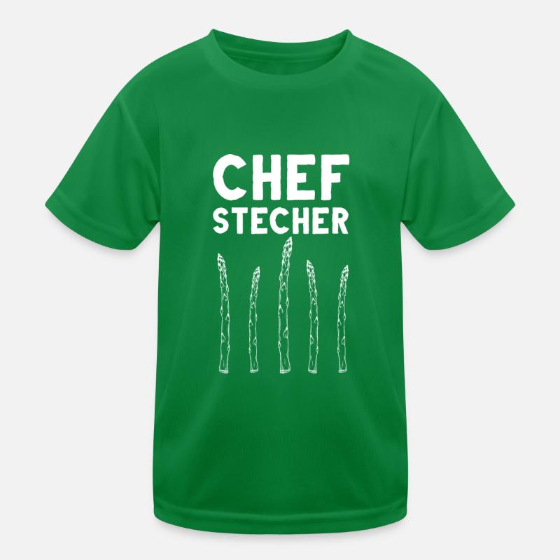 Chefstecher Spargelstecher Spargelernte Bauer Kinder Funktions-T-Shirt