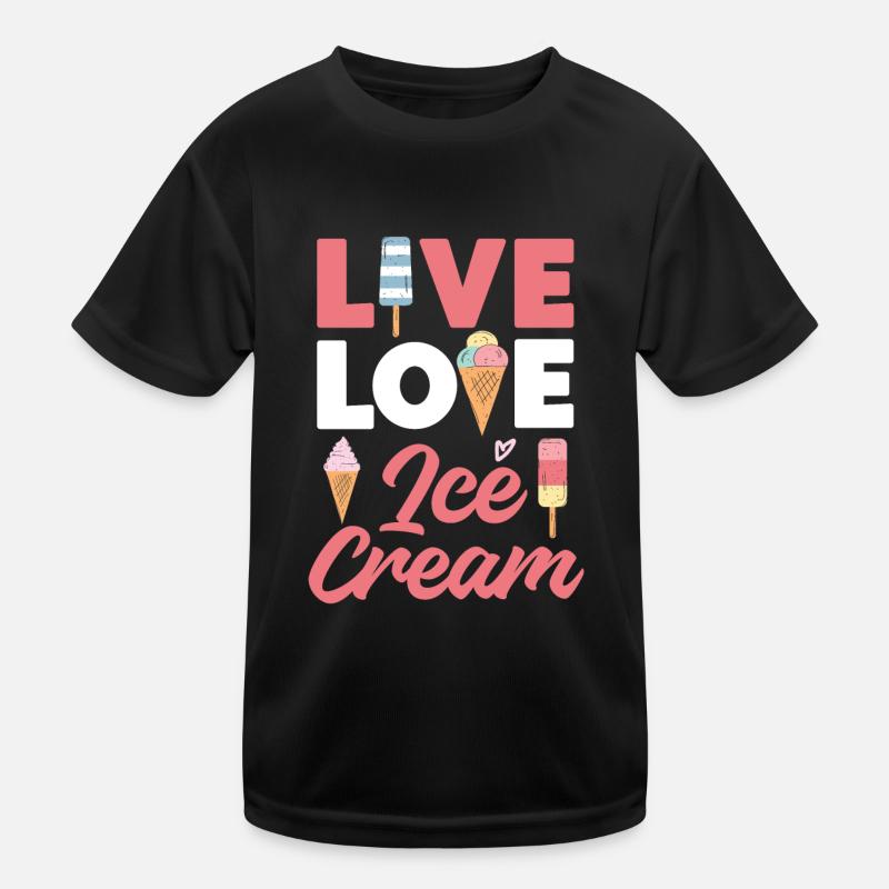 Ice Cream Cone Popsicle Live Love Kinder Funktions-T-Shirt