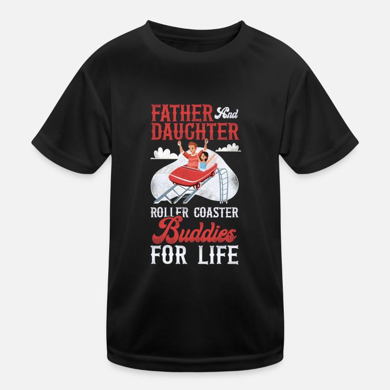 Roller Coaster Father Dad Daughter Kids Functional T-Shirt