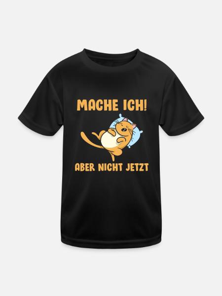 Mache ich aber nicht jetzt - Kinder Funktions-T-Shirt - Schwarz - Vorne