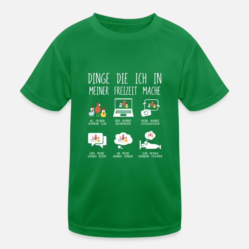 Dinge Die Ich In Meiner Freizeit Mache Hühner Kinder Funktions-T-Shirt