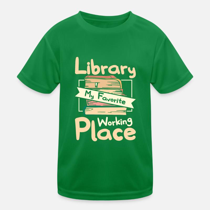 Library my favorite working place Kinder Funktions-T-Shirt