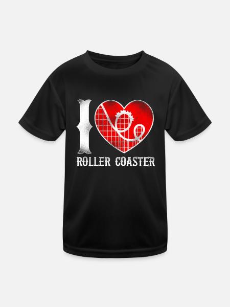 Roller Coaster Heart Vintage I - Kinder Funktions-T-Shirt - Schwarz - Vorne