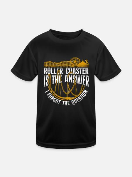 Roller Coaster Vintage Roller - Kinder Funktions-T-Shirt - Schwarz - Vorne