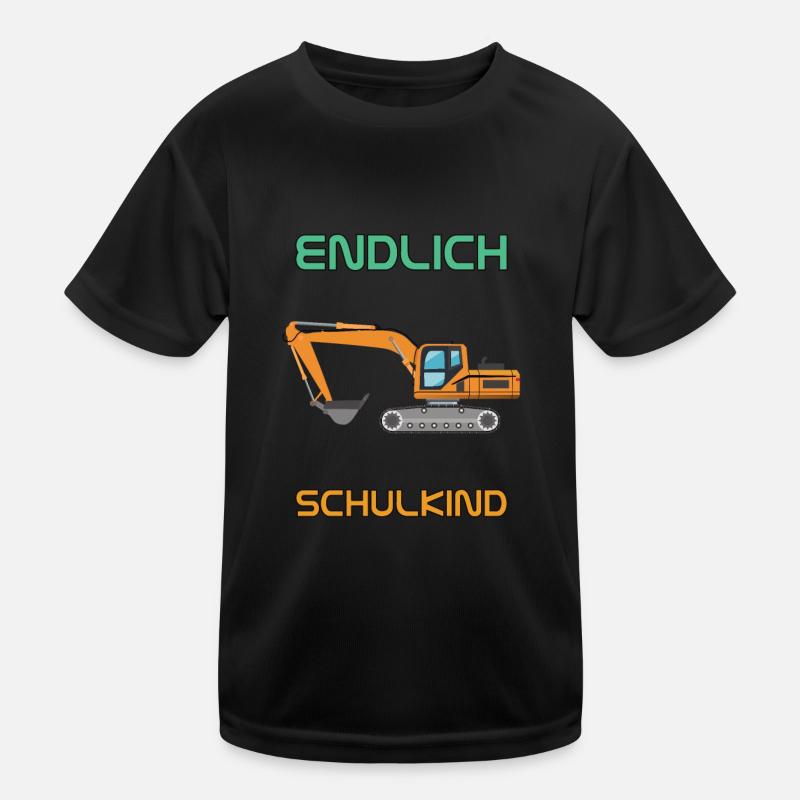 Endlich Schulkind mit Bagger - 2022 | Schulanfang Kinder Funktions-T-Shirt