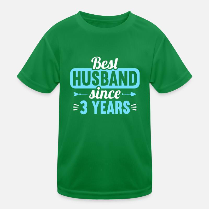 Best Husband Since 3 Years 3rd Wedding Day Kids Functional T-Shirt