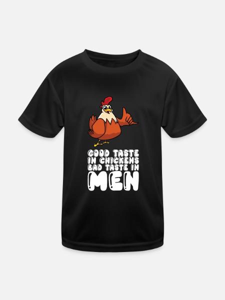 Good Taste In Chickens Bad Taste In Men - Kids Functional T-Shirt - black - Front