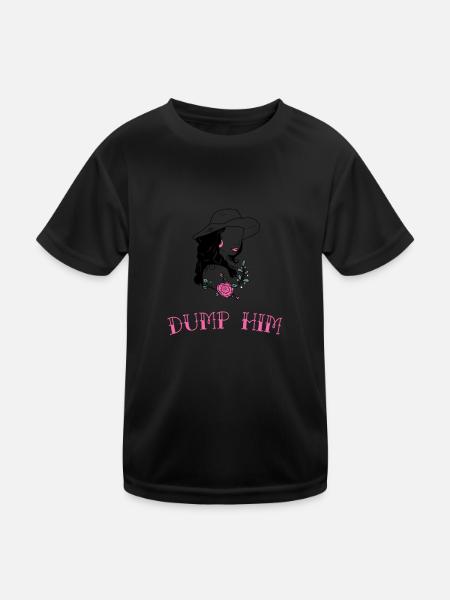 Weltfrauentag Dump Him Frauen Silhouette - Kinder Funktions-T-Shirt - Schwarz - Vorne