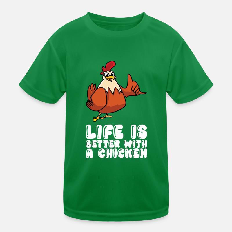Das Leben Ist Besser Mit Einem Huhn Kinder Funktions-T-Shirt