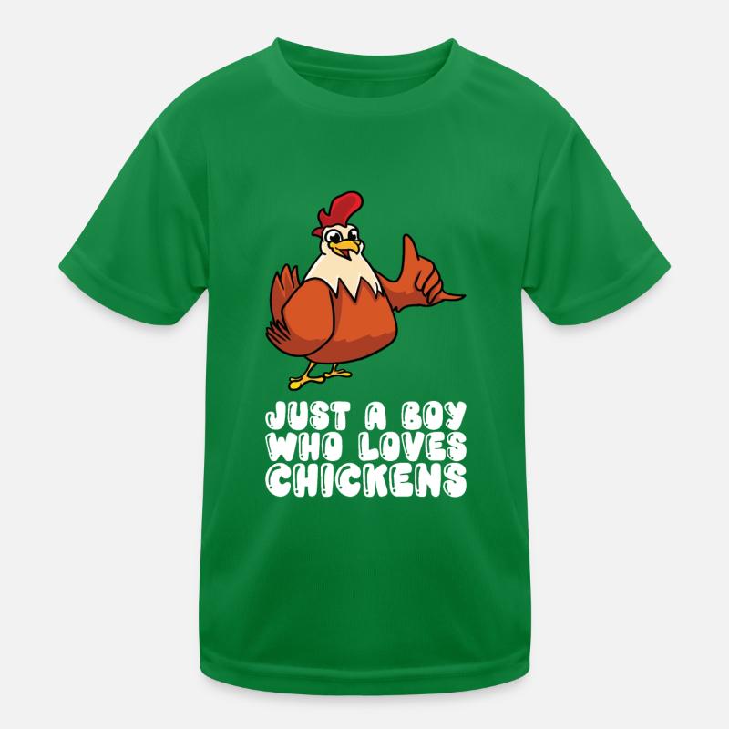 Nur Ein Junge, Der Hühner Liebt Kinder Funktions-T-Shirt