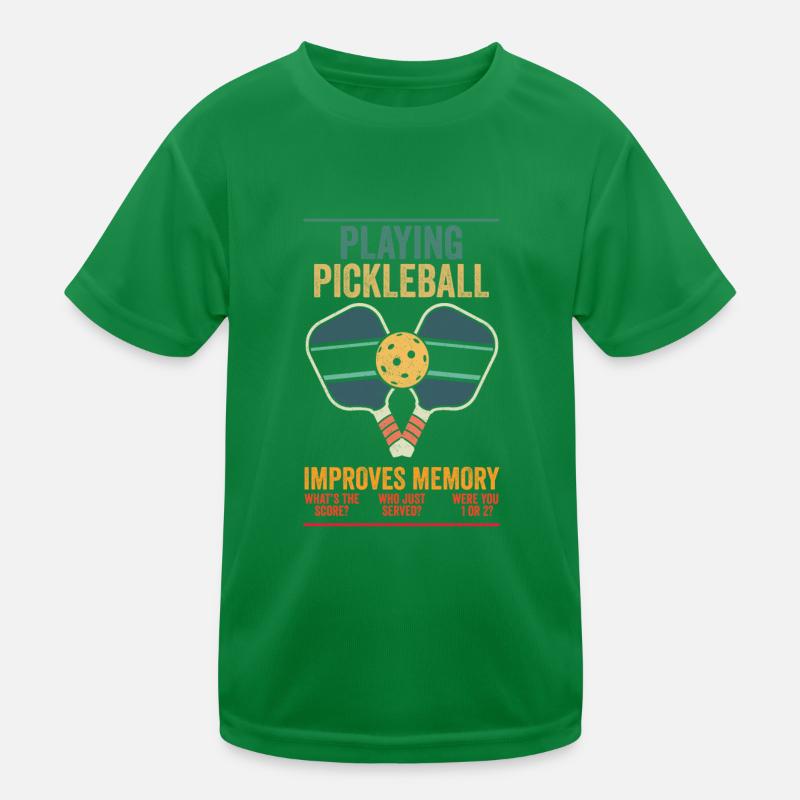 Playing Pickleball Improves Memory Paddle Player Kids Functional T-Shirt