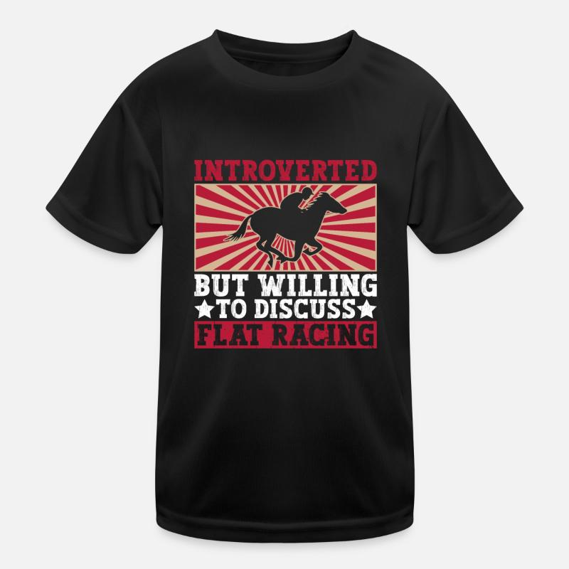 Flach Pferderennen Equestrian Reiter Reiten Kinder Funktions-T-Shirt